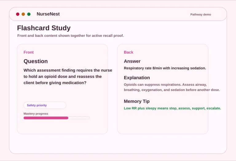 CNPLE flashcard preview showing front question and back answer, explanation, and memory tip